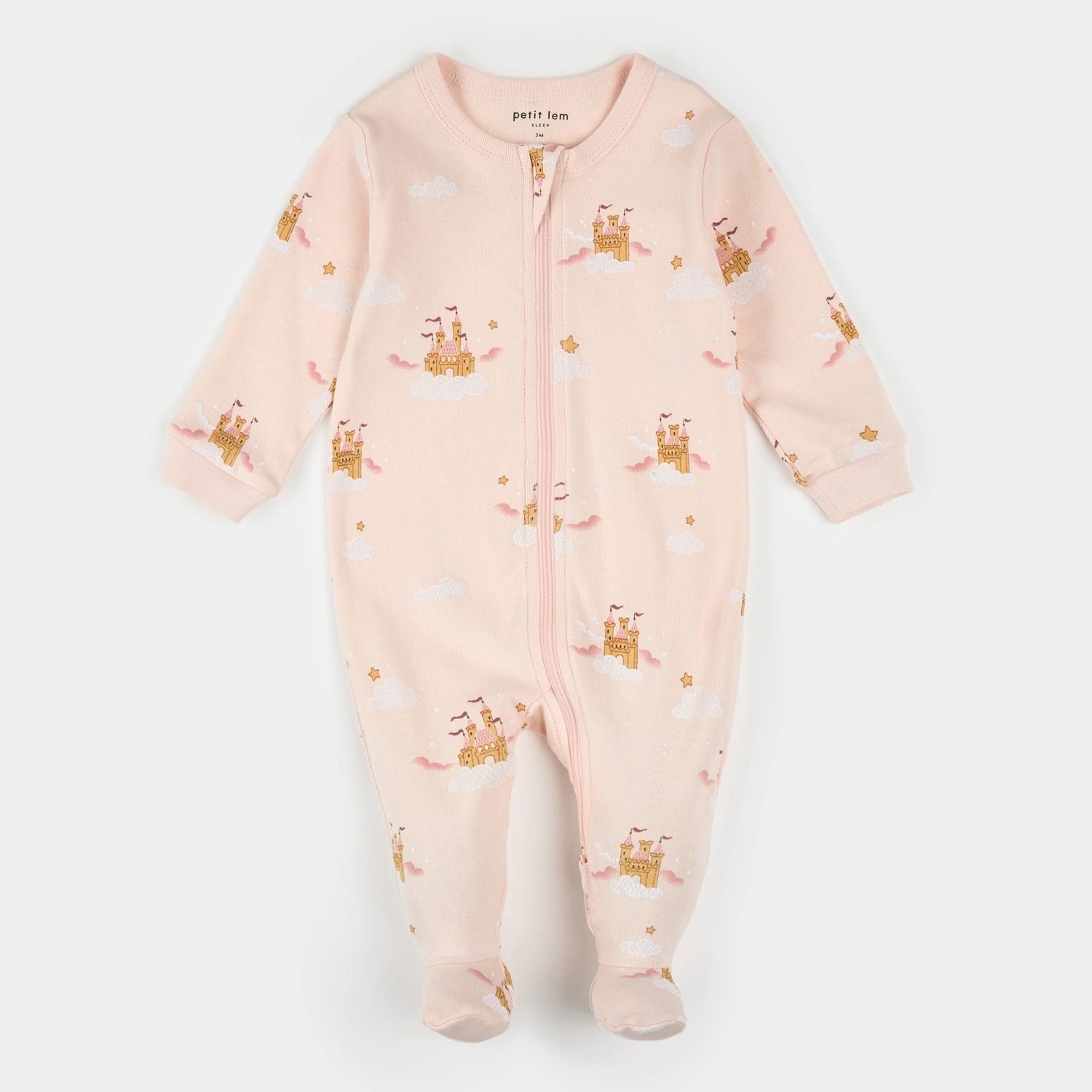 LIGHT PINK SLEEPER CASTLE & CLOUD PRINT 2WAY CLOSURE / 25FRS15P02/B