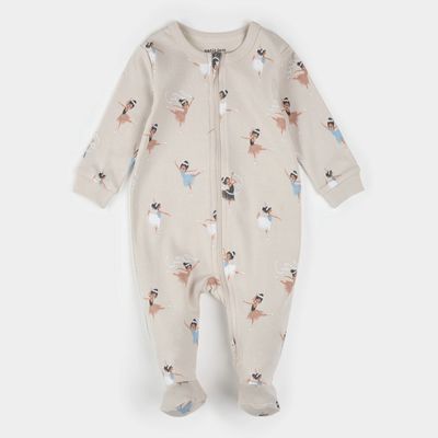 BEIGE SLEEPER BALLERINA PRINT 2WAY CLOSURE / 25FRS15P01/B