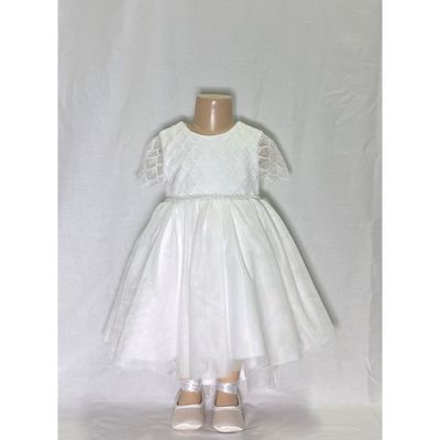 CREAM EMBROIDERED TULLE DRESS  / 5501-001