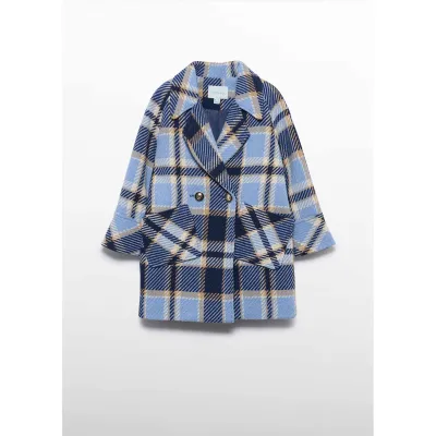 SKY BLUE PLAID COAT WITH POCKETS / 5845-004