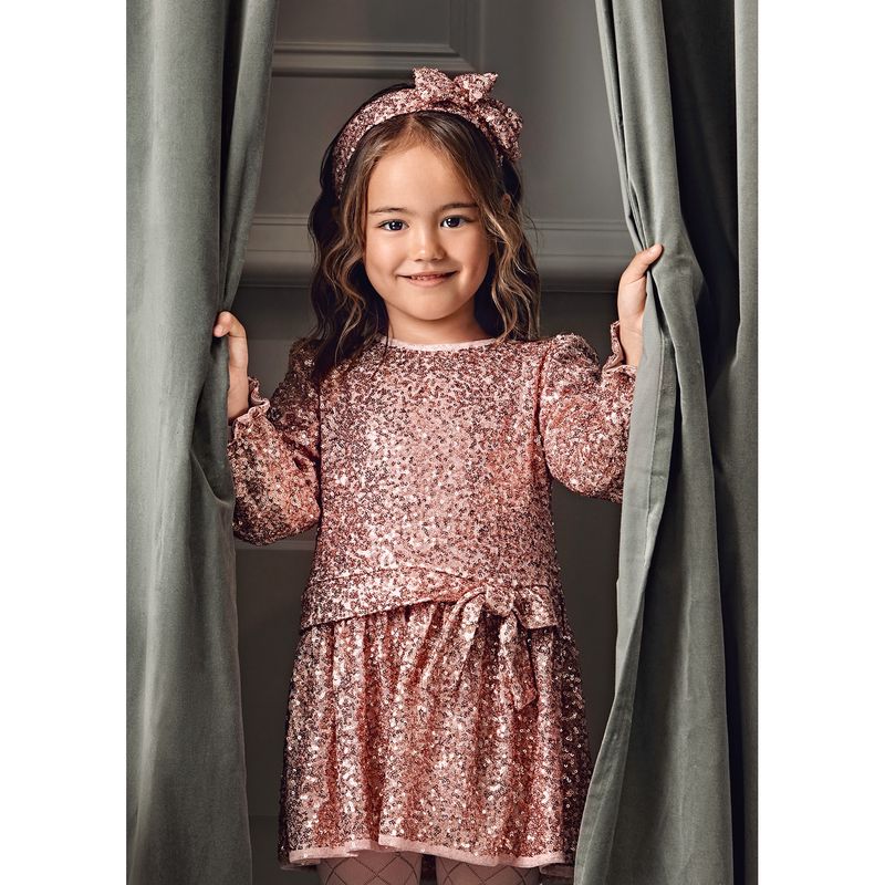 ROSE SEQUIN DRESS LONG SLEEVE / 5531-046