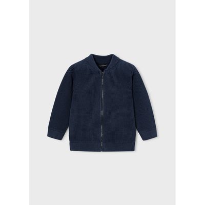 NAVY KNIT CARDIGAN ZIP CLOSURE / 4385-087