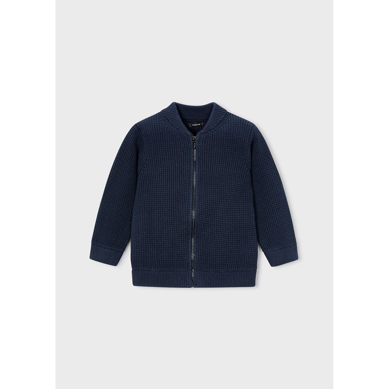 NAVY KNIT CARDIGAN ZIP CLOSURE / 4385-087