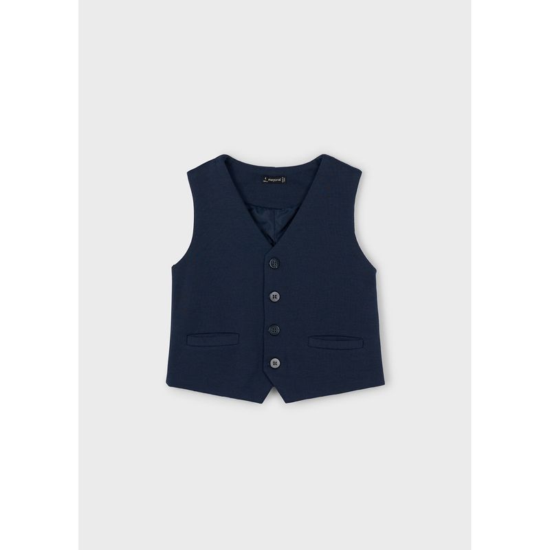 NAVY VEST 4BUTTONS 2POCKETS / 4384-003