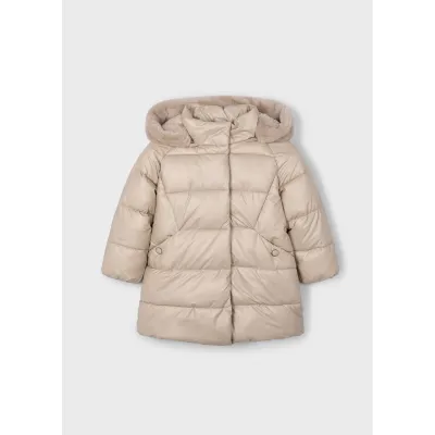 TAUPE COAT REMOVALBE HOOD / 4447-059