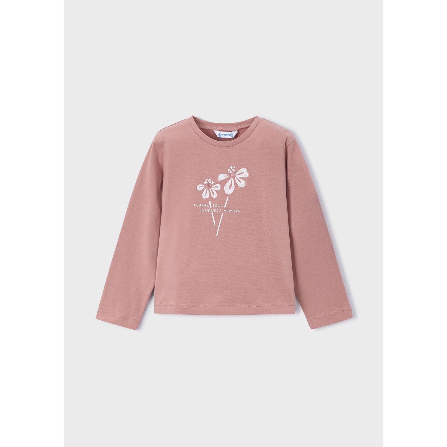 PINK TSHIRT BASIC WHT FLOWER EMBRODIERY / 178-012