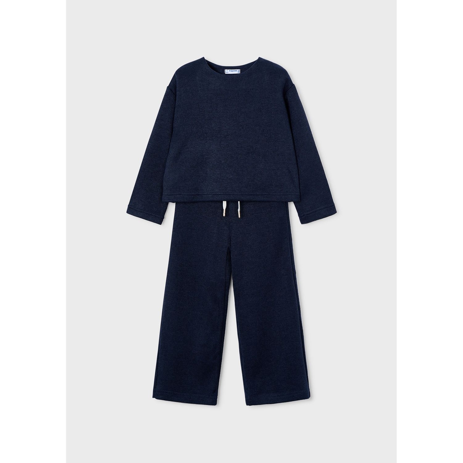 2PC NAVY KNIT PANT SET / 4584-097