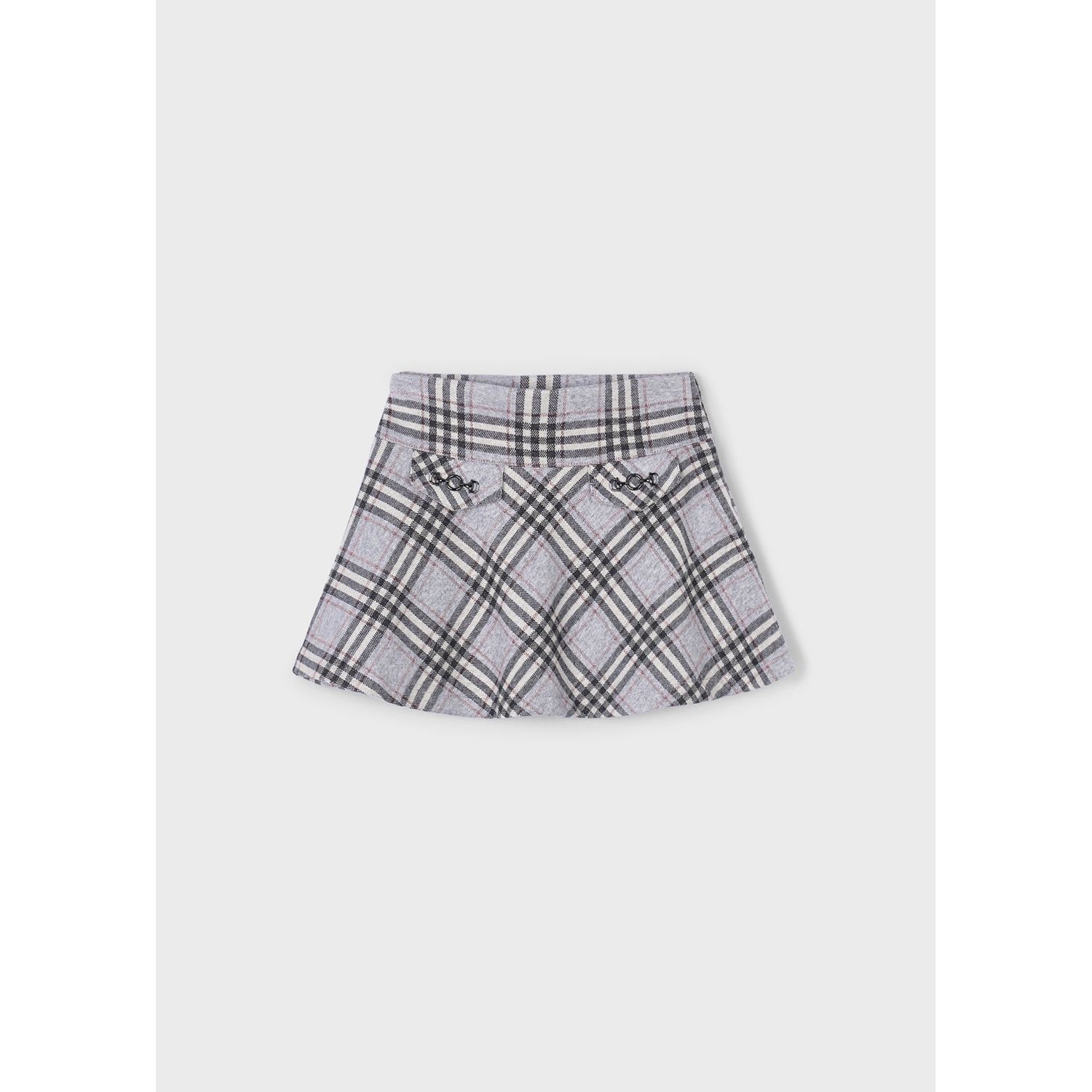 GREY BLACK JACQUARD KNIT SKIRT FLARE / 4905-088