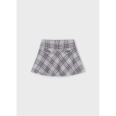 GREY BLACK JACQUARD KNIT SKIRT FLARE / 4905-088