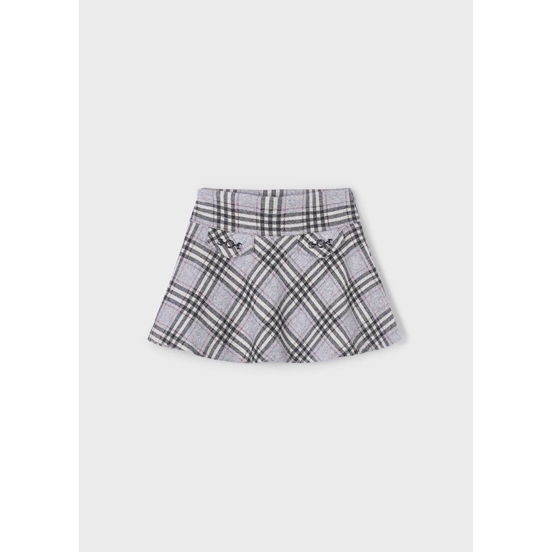 GREY BLACK JACQUARD KNIT SKIRT FLARE / 4905-088