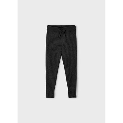 BLACK RIBBED KNIT LEGGING / 10059-070