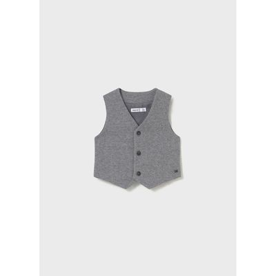 GREY VEST SMALL CHECK 3 BUTTON CLOSURE / 2349-014