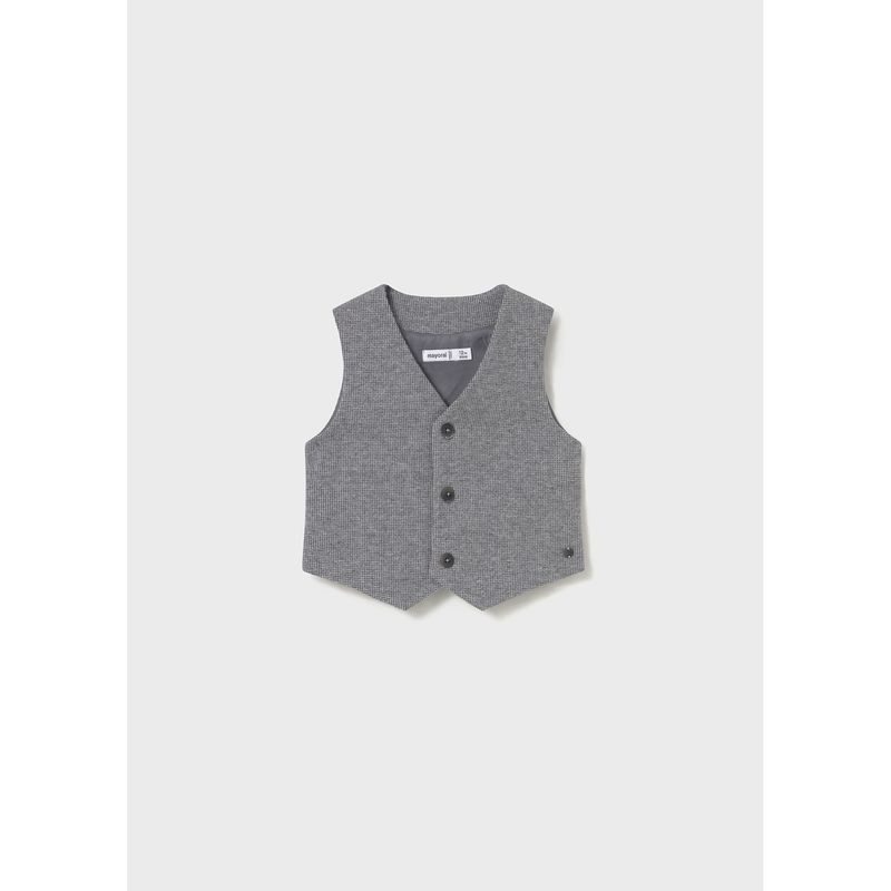 GREY VEST SMALL CHECK 3 BUTTON CLOSURE / 2349-014