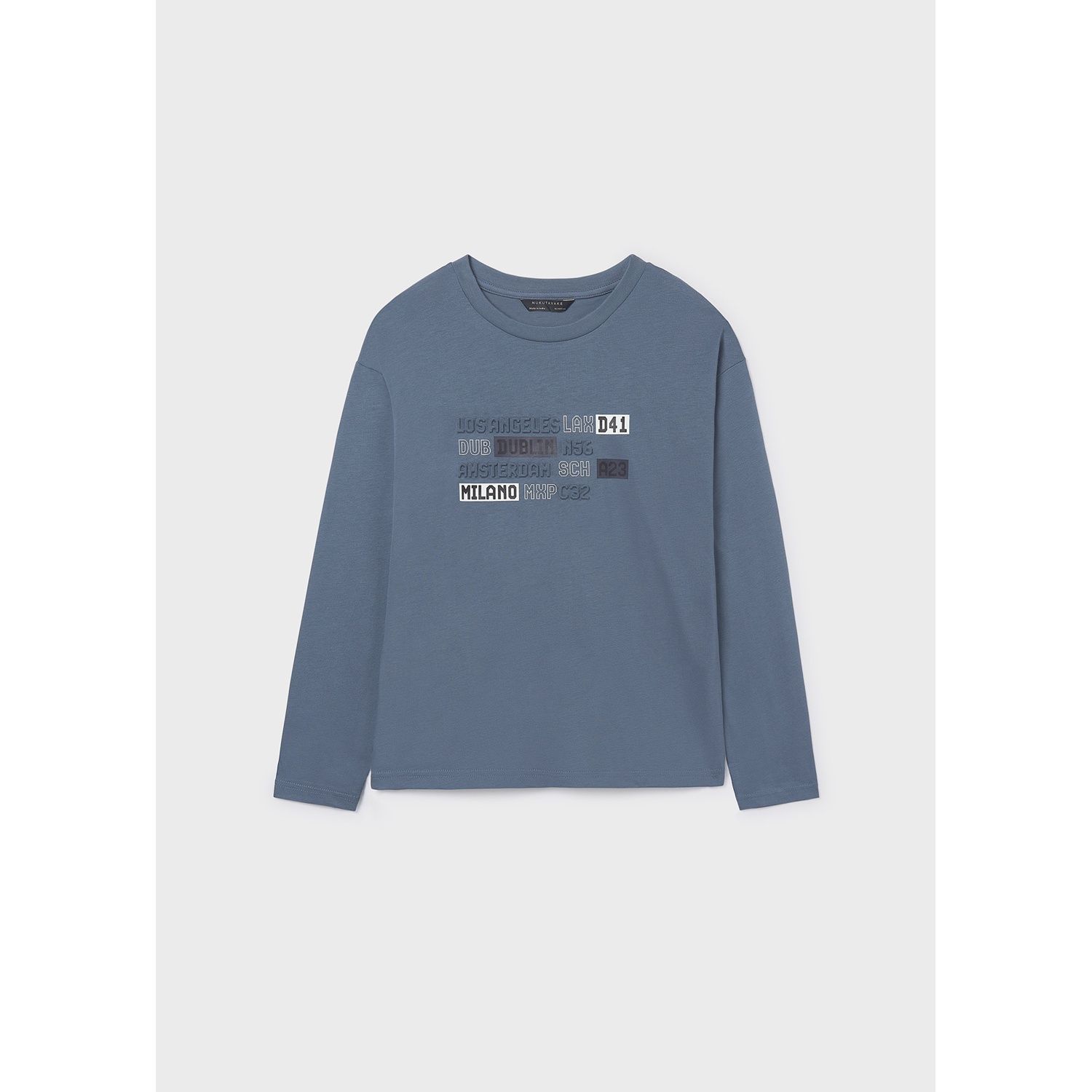 STEEL BLUE TSHIRT CREW NECK MILANO LONG SLEEVE / 7012-044