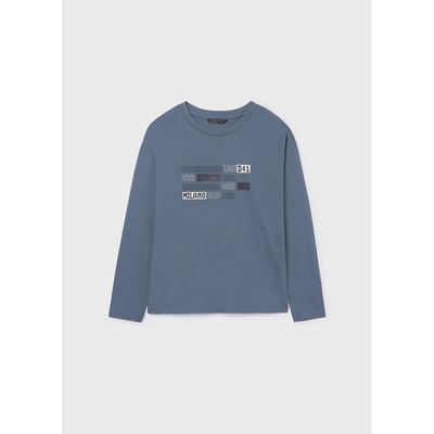 STEEL BLUE TSHIRT CREW NECK MILANO LONG SLEEVE / 7012-044