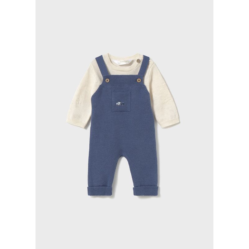 2PC BLUE & CREAM JUMPER SET KNIT / 2646-011