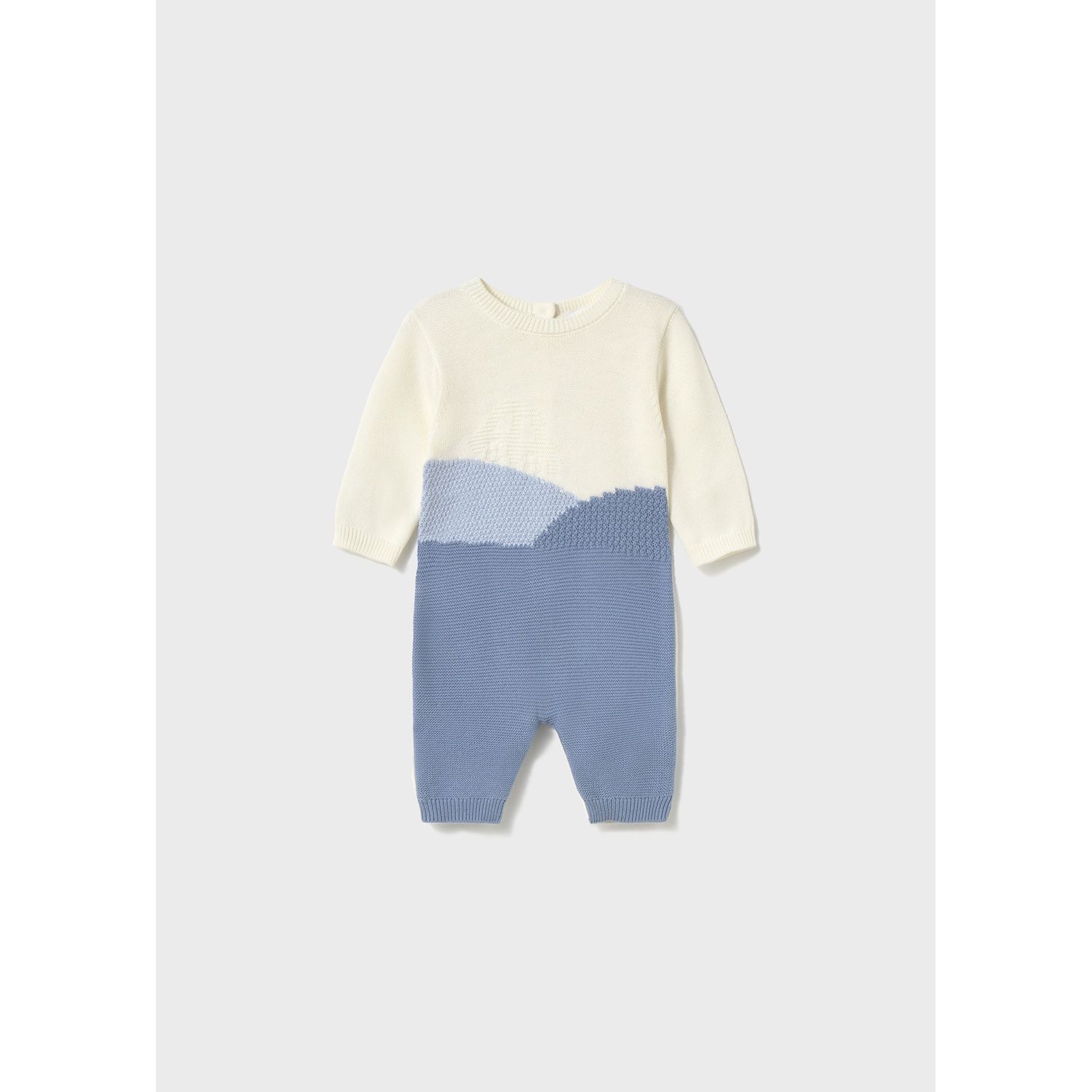CREAM& BLUE KNIT ROMPER / 2611-017 CREAM& BLUE KNIT ROMPER / 2611-017