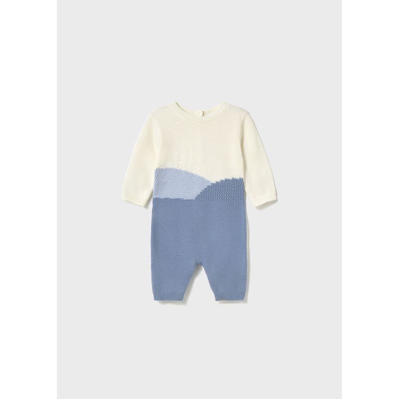 CREAM& BLUE KNIT ROMPER / 2611-017