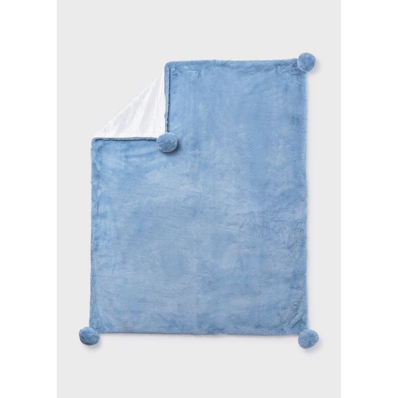 CLOUD BLUE FAUX FUR BLANKET / 9955-058