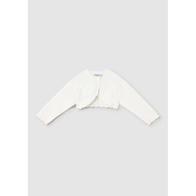 OFF WHITE BOLERO CARDIGAN SCALOPED EDGING / 308-073