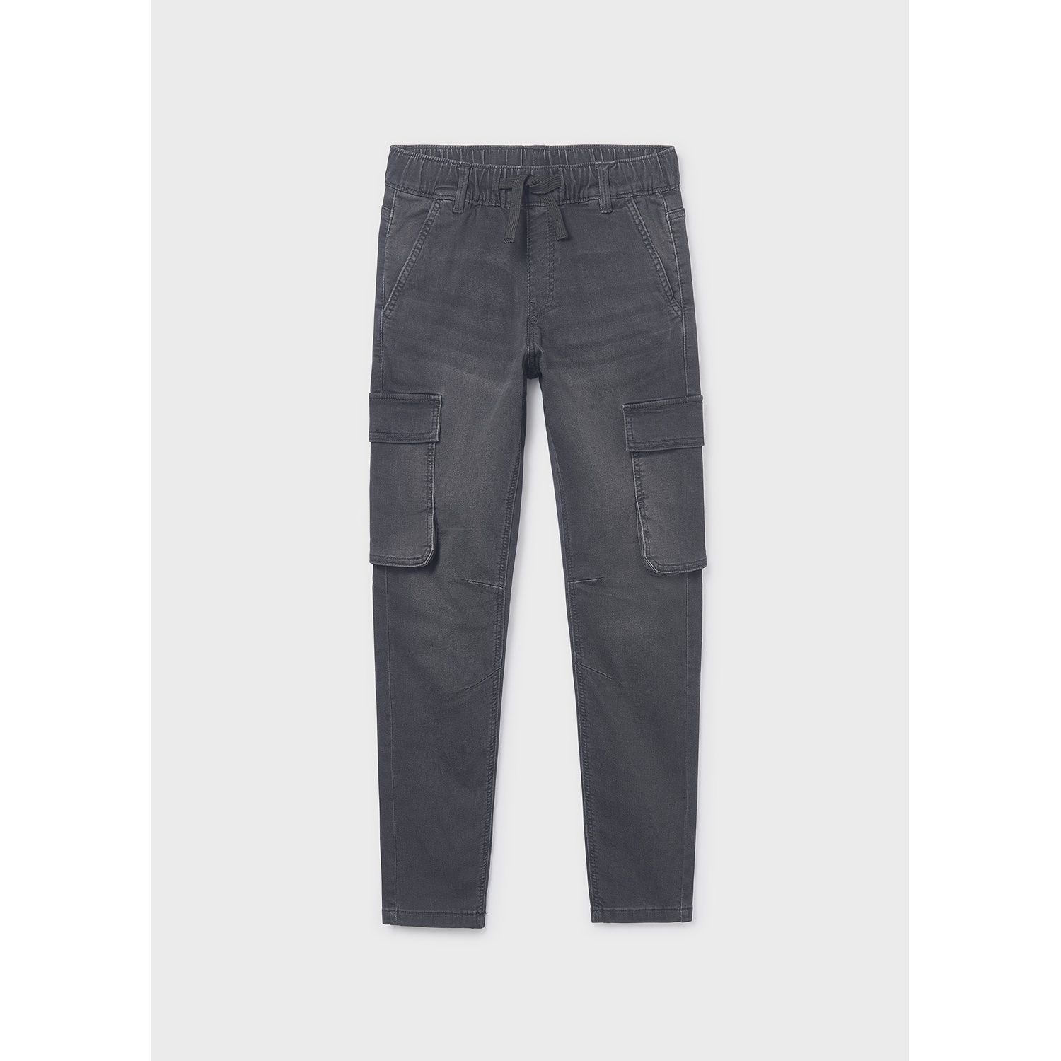 BLACK DENIM CARGO JOGGER PANT / 7560-028