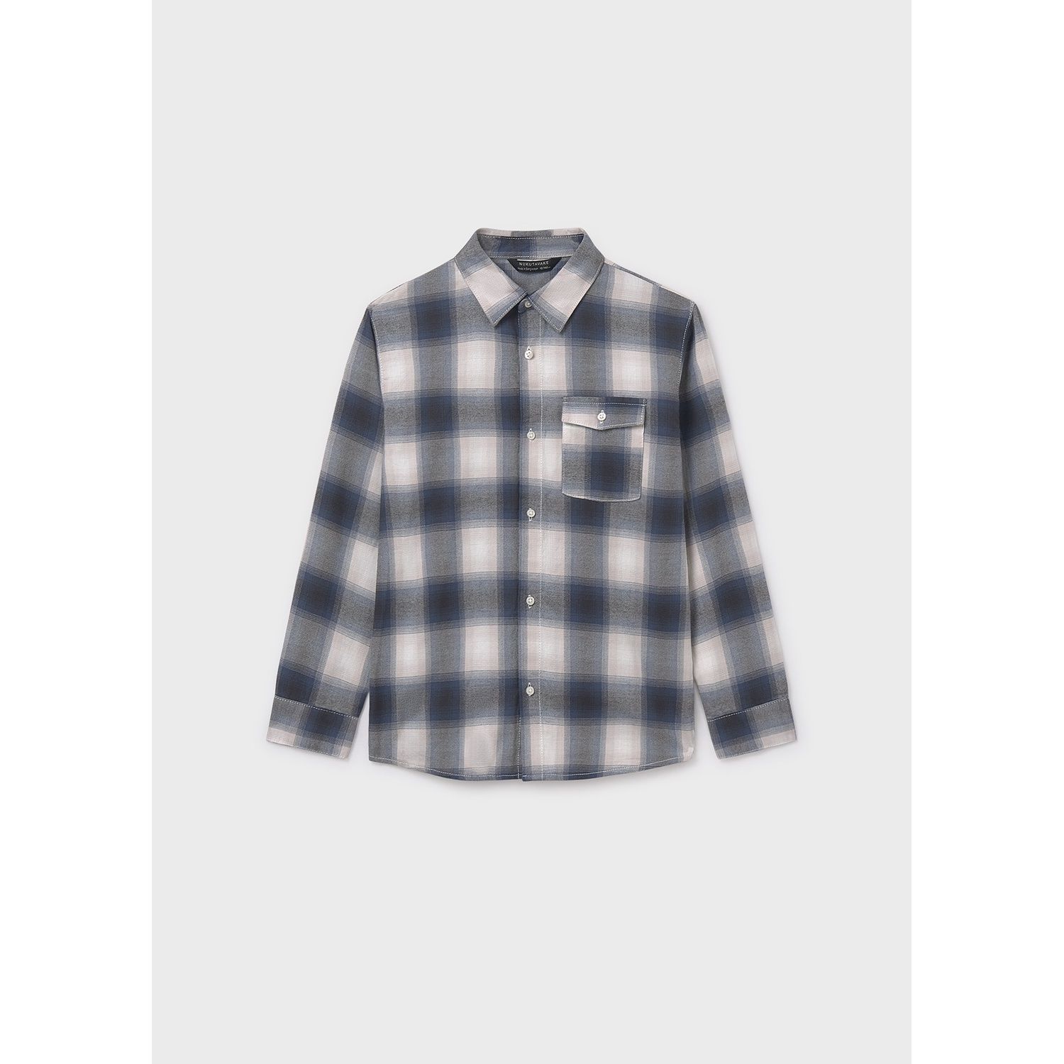 GREY PLAID SHIRT WITH POCKET SOFT / 7108-053