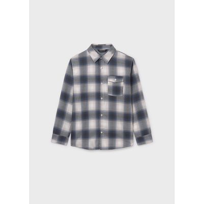 GREY PLAID SHIRT WITH POCKET SOFT / 7108-053