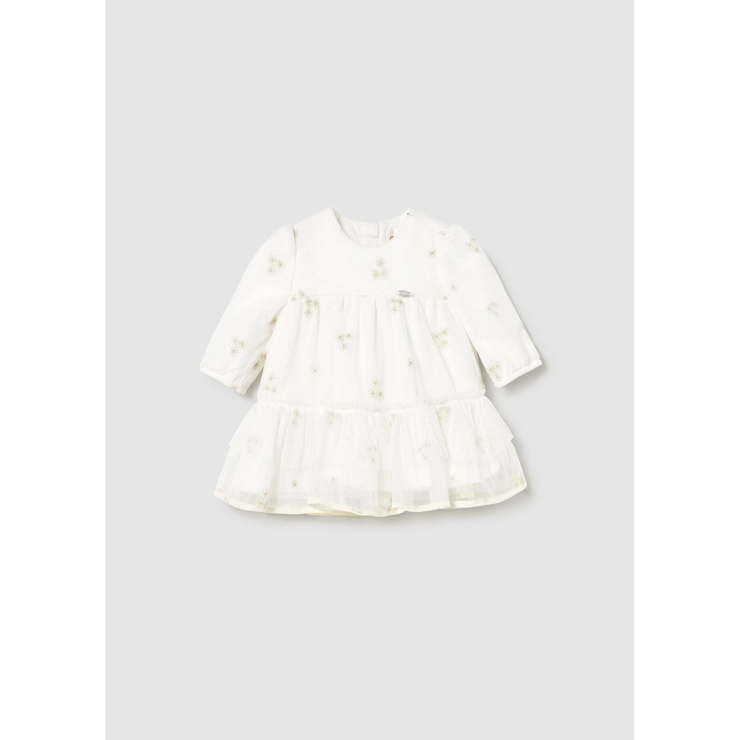 OFF WHITE TULLE DRESS GOLD PRINT / 2817-039