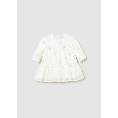 OFF WHITE TULLE DRESS GOLD PRINT / 2817-039