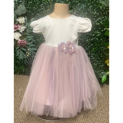 LILAC DRESS  WHTE  BODICE TULLE SKIRT / 3118