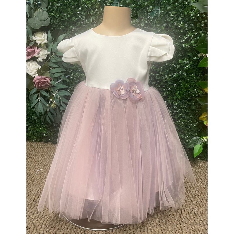 LILAC DRESS  WHTE  BODICE TULLE SKIRT / 3118