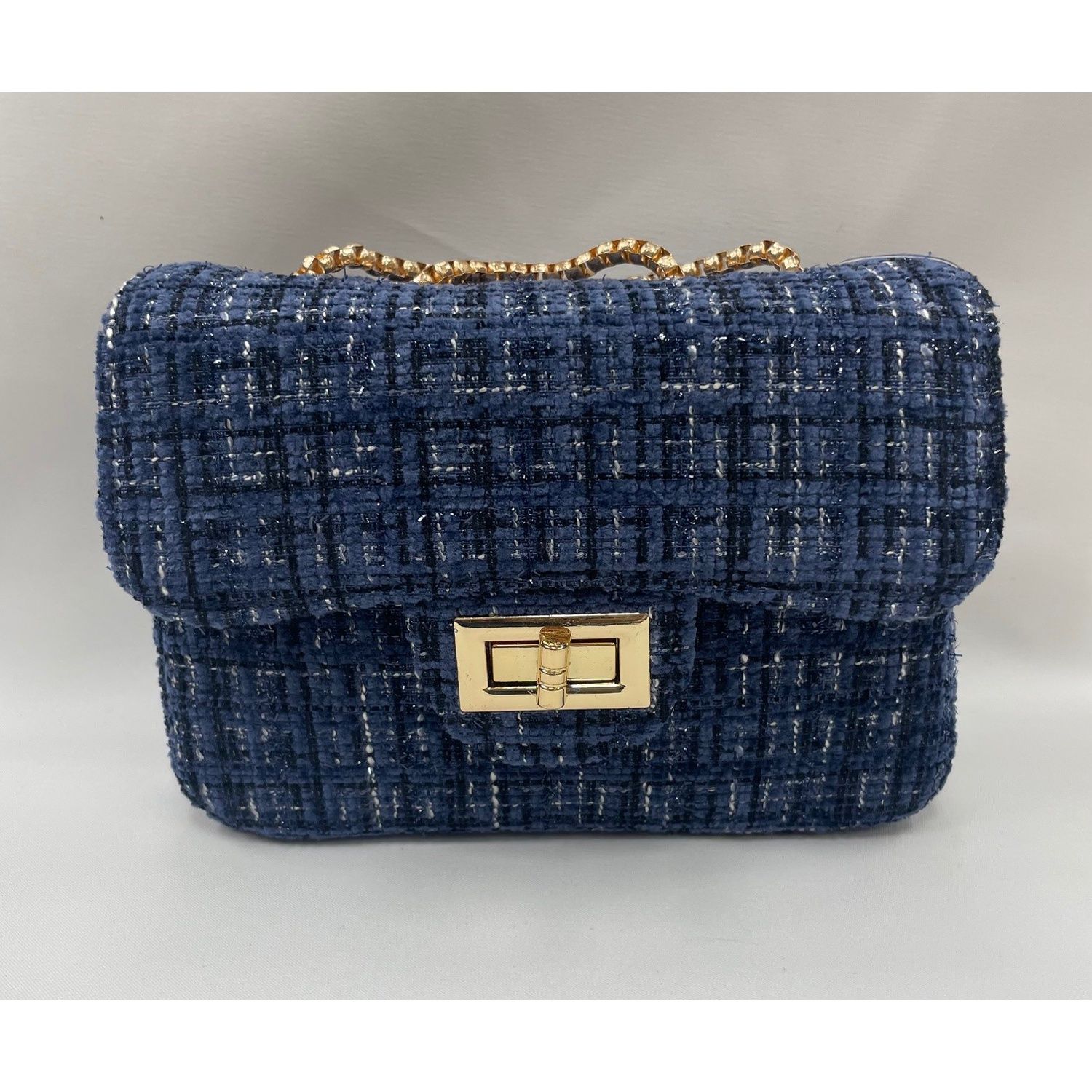 NAVY TWEED CROSSBODY PURSE LARGE / 0