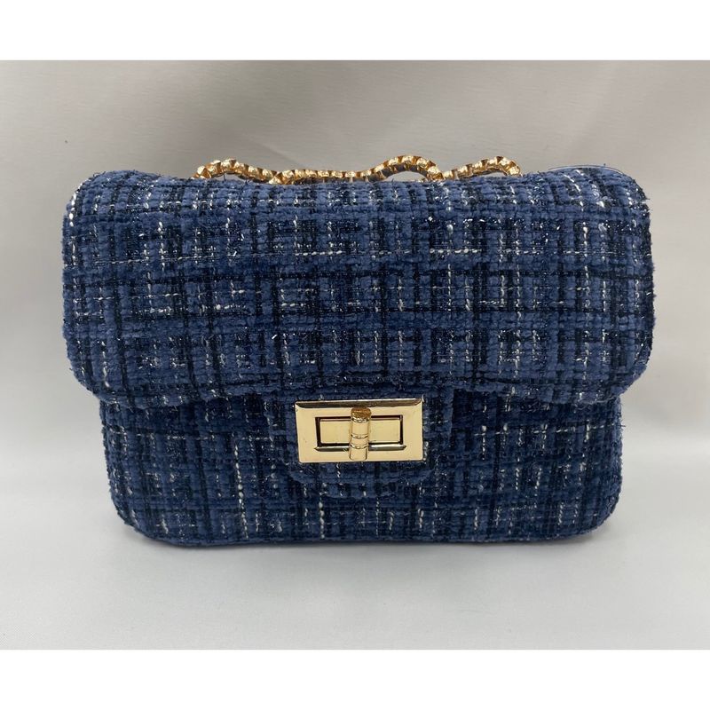 NAVY TWEED CROSSBODY PURSE LARGE / 0