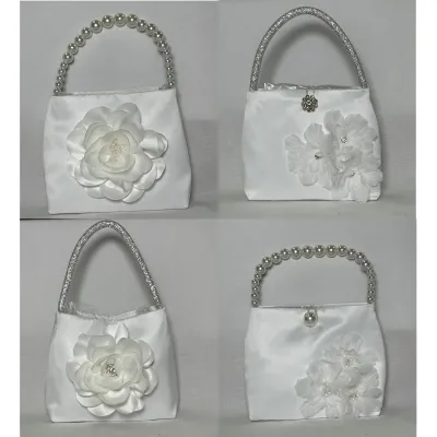 WHITE PURSE ASSORTED TRIMS COMMUNION / FG-641