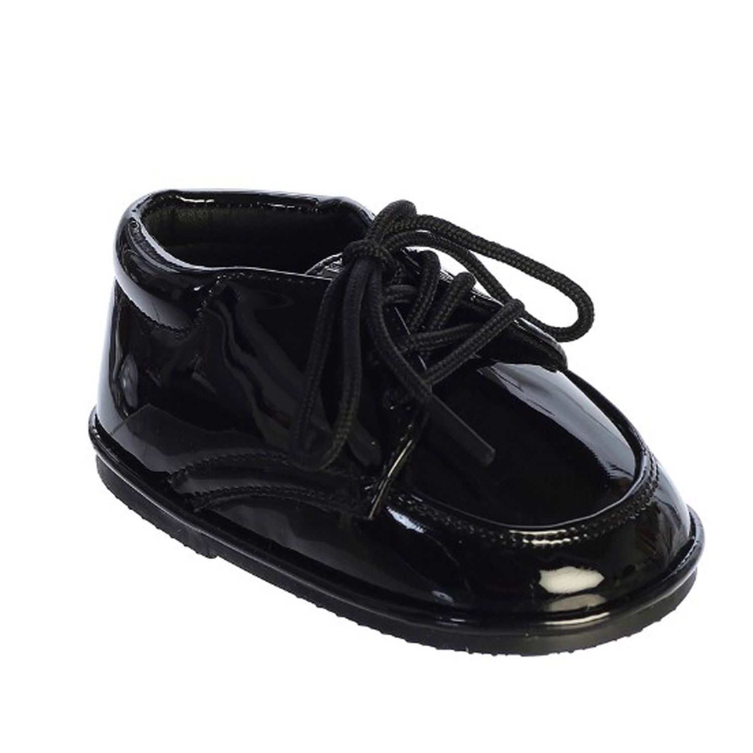 BLACK PATENT LEATHER SHOE WITH LACES BABY / S408P