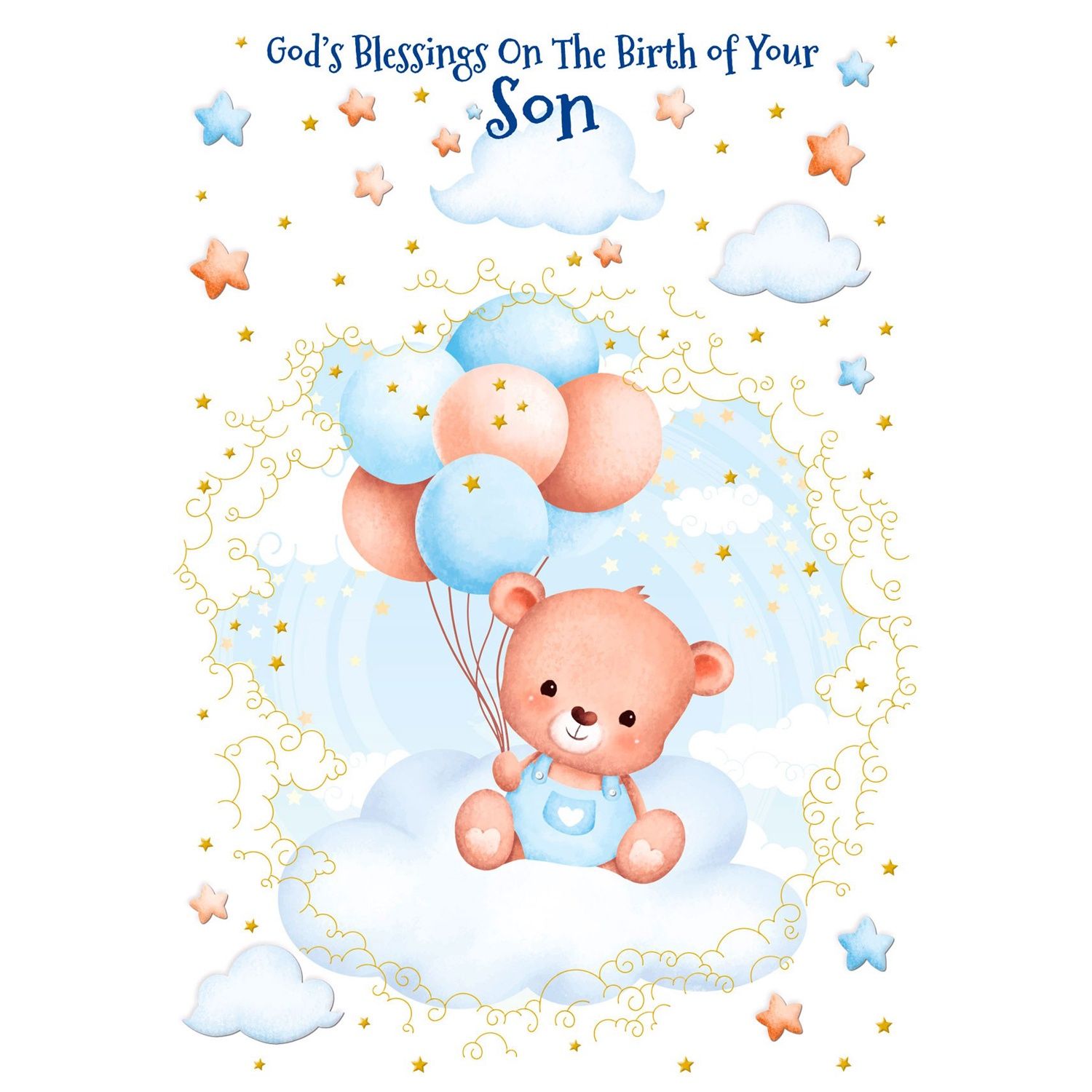 BLUE CARD BLESSINGS ON THE BIRTH OF YOUR SON / 88673