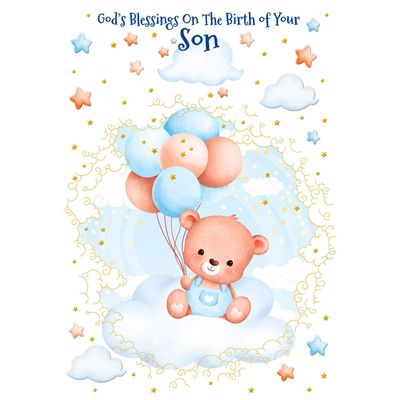 BLUE CARD BLESSINGS ON THE BIRTH OF YOUR SON / 88673
