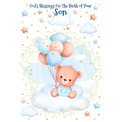 BLUE CARD BLESSINGS ON THE BIRTH OF YOUR SON / 88673