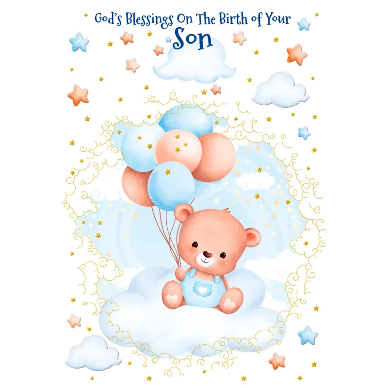 BLUE CARD BLESSINGS ON THE BIRTH OF YOUR SON / 88673