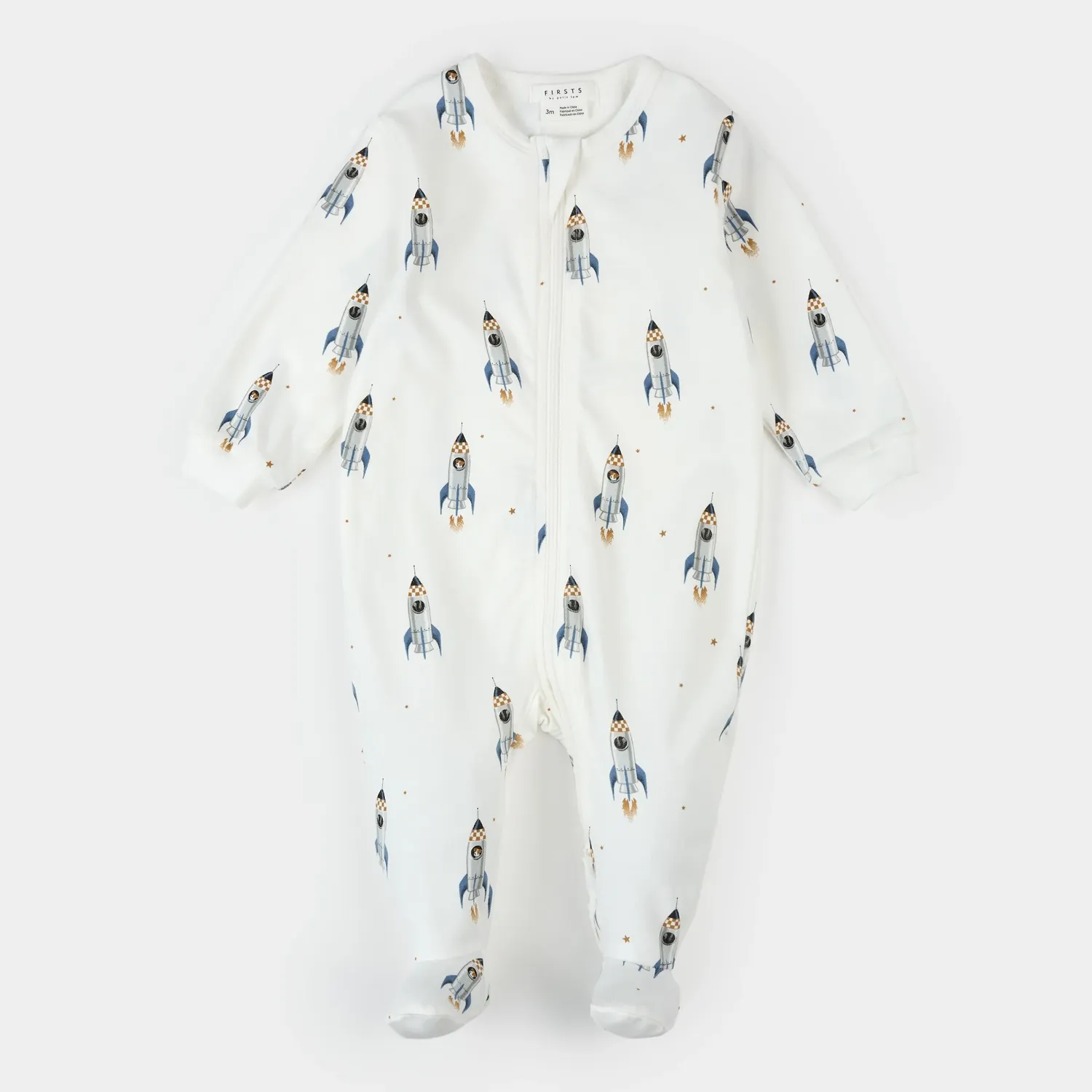 OFFWHITE FOOTED SLEEPER ROCKET PRINT 2 WAY CLOSURE / 26RGL45P01-OWH