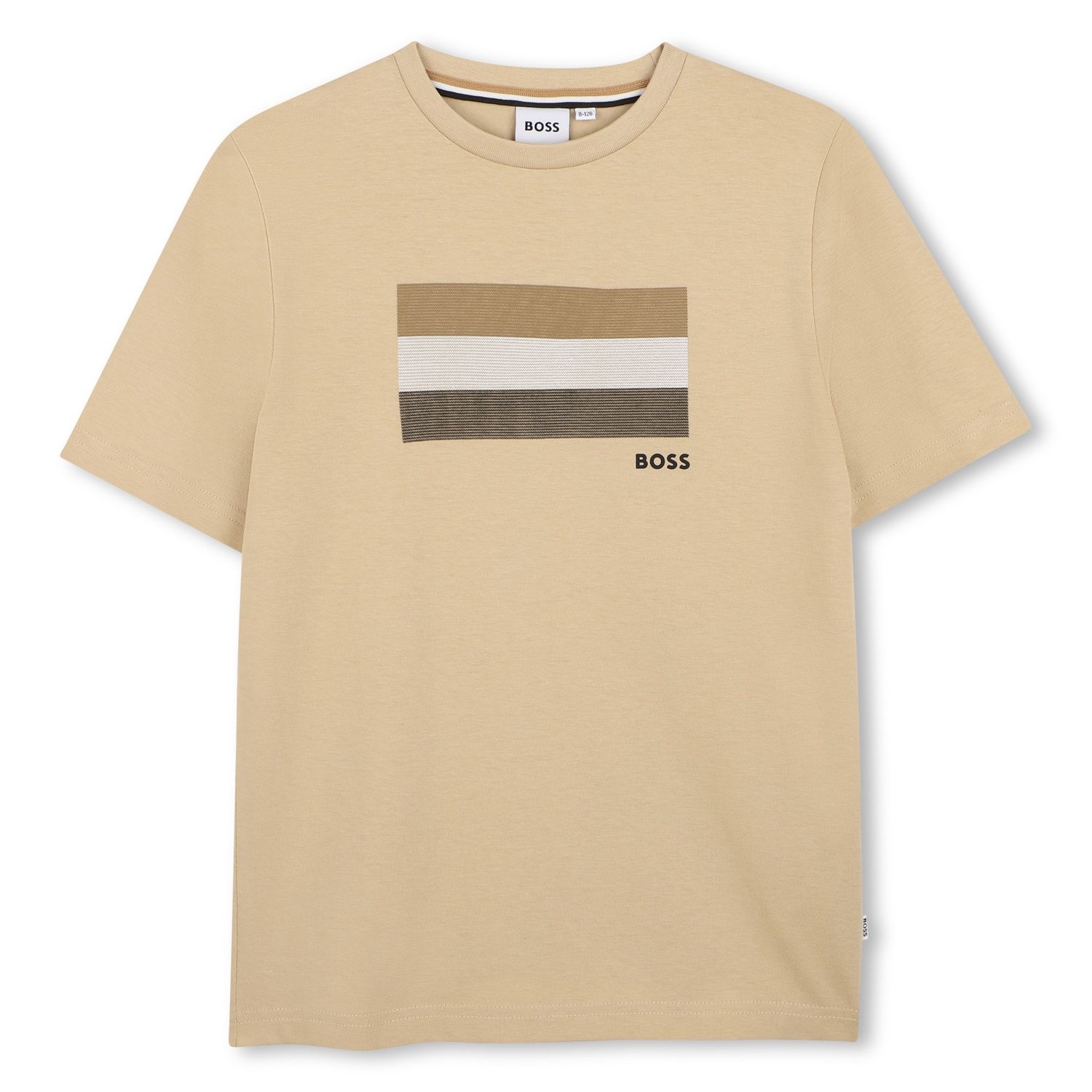 STONE LIGHT BROWN TSHIRT SHORT SLEEVE STRIPES AT CHEST / J52979-249