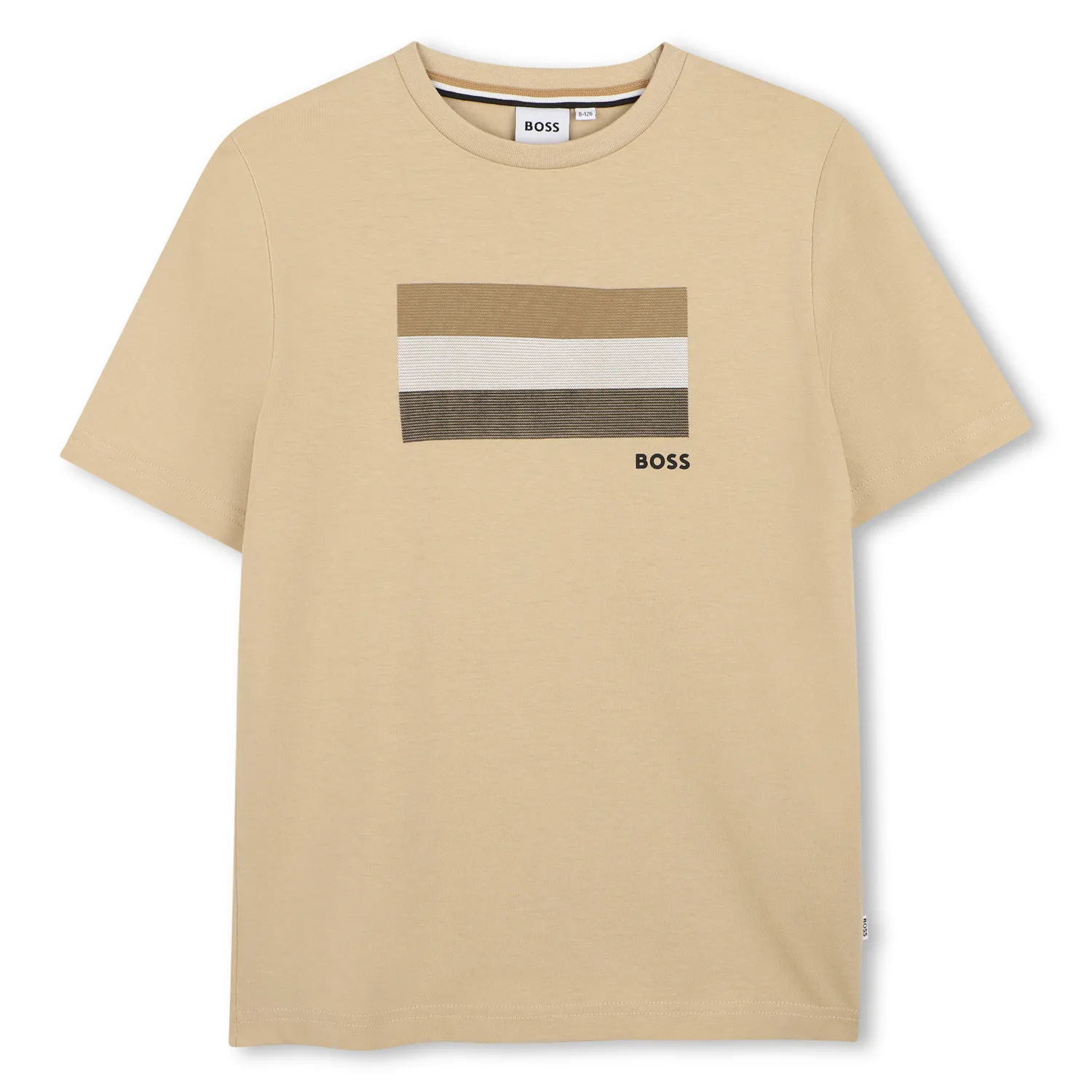 STONE LIGHT BROWN TSHIRT SHORT SLEEVE STRIPES AT CHEST / J52979-249