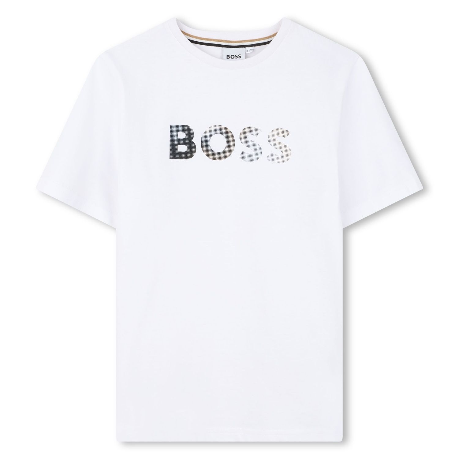 WHITE TSHIRT GRAPHIC BOSS LOGO SHORT SLEEVE / J52983-10P