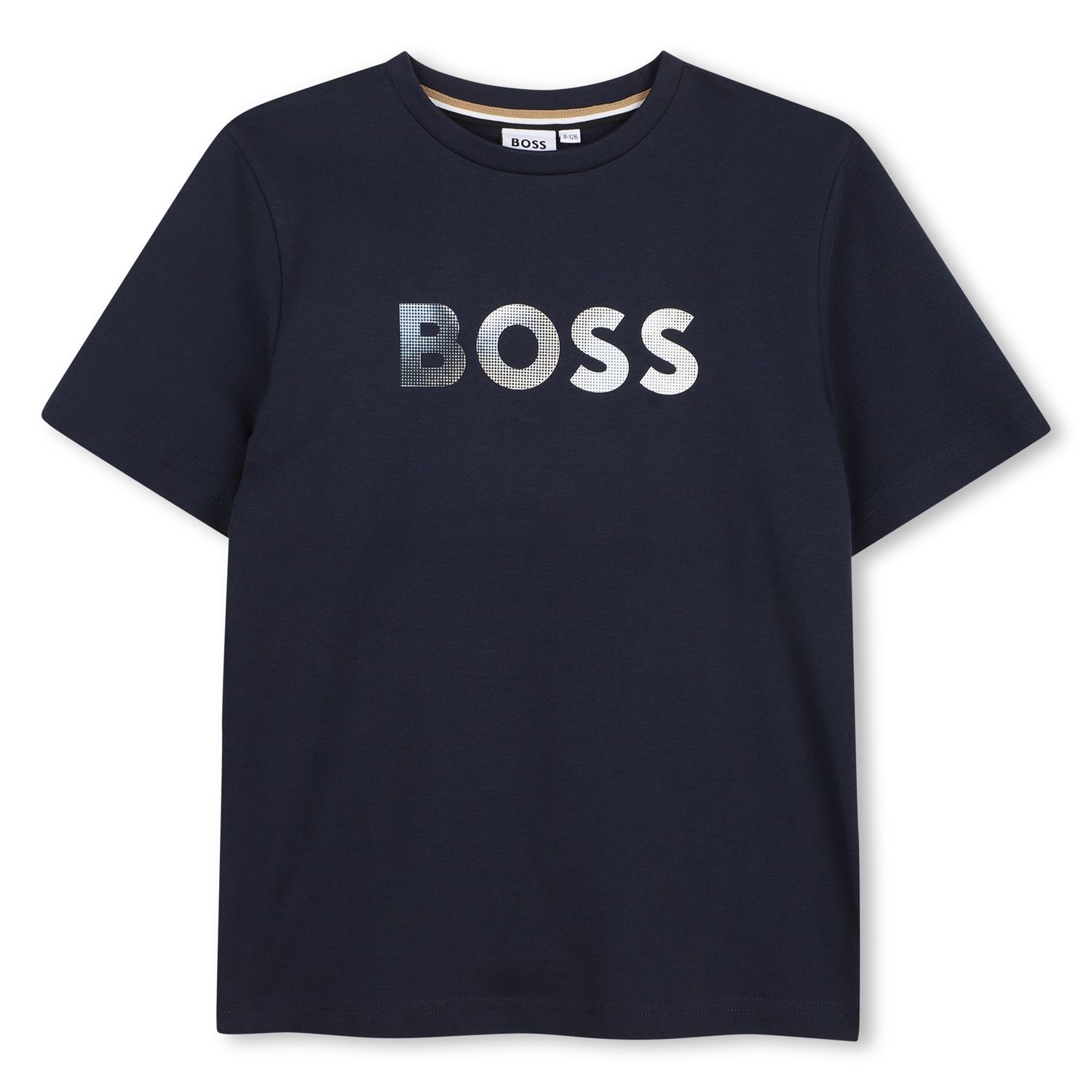 NAVY TSHIRT GRAPHIC BOSS LOGO ON CHEST SHORT SLEEVE / J52983-849