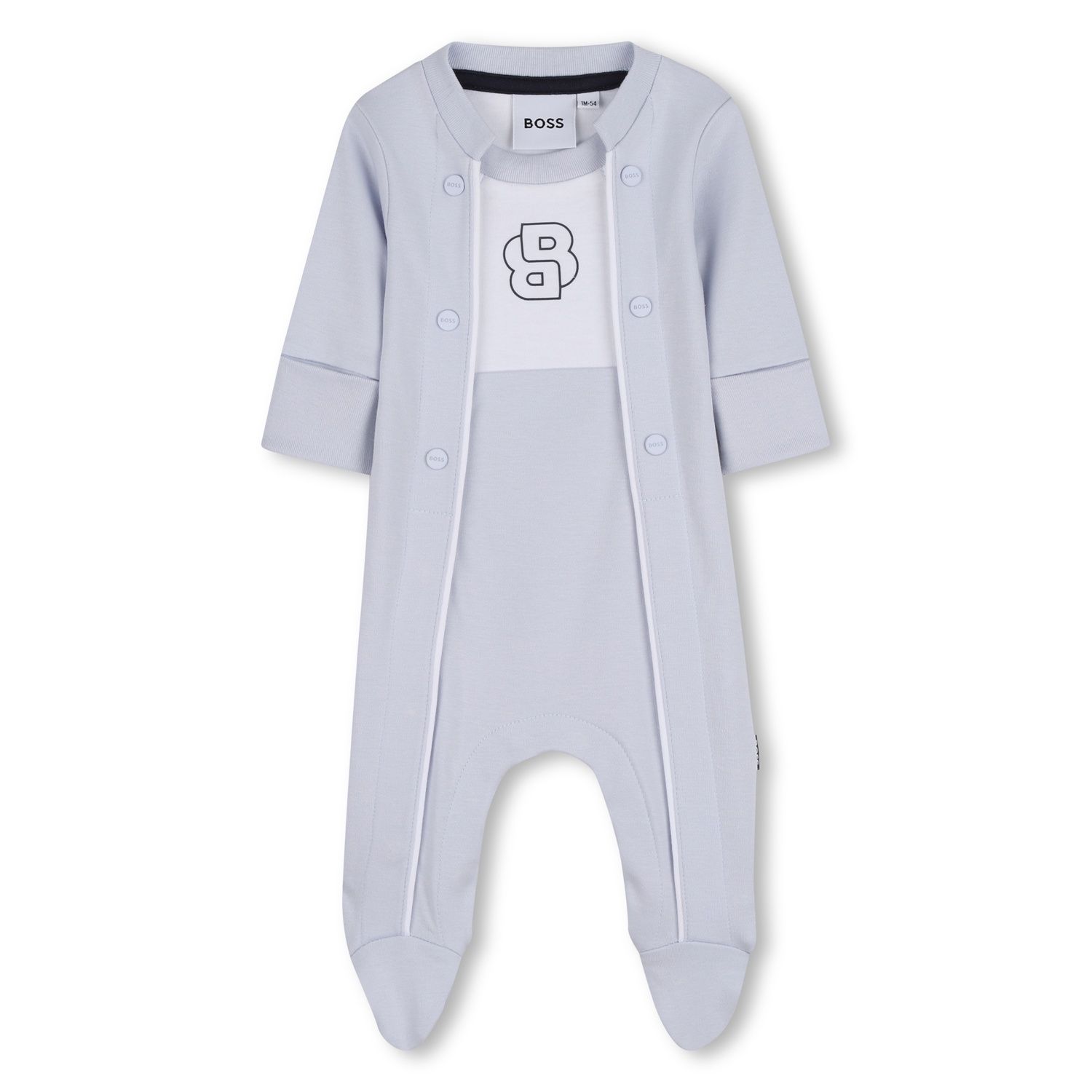 PALE BLUE & WHITE FOOTIE BB LOGO / J53046-771