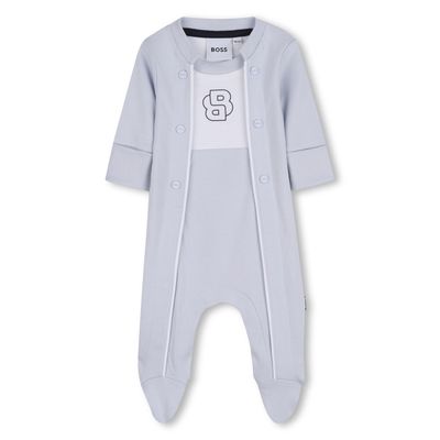 PALE BLUE & WHITE FOOTIE BB LOGO / J53046-771