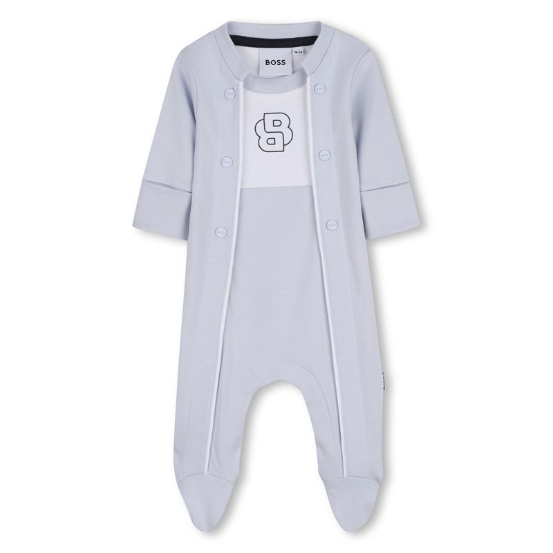 PALE BLUE & WHITE FOOTIE BB LOGO / J53046-771