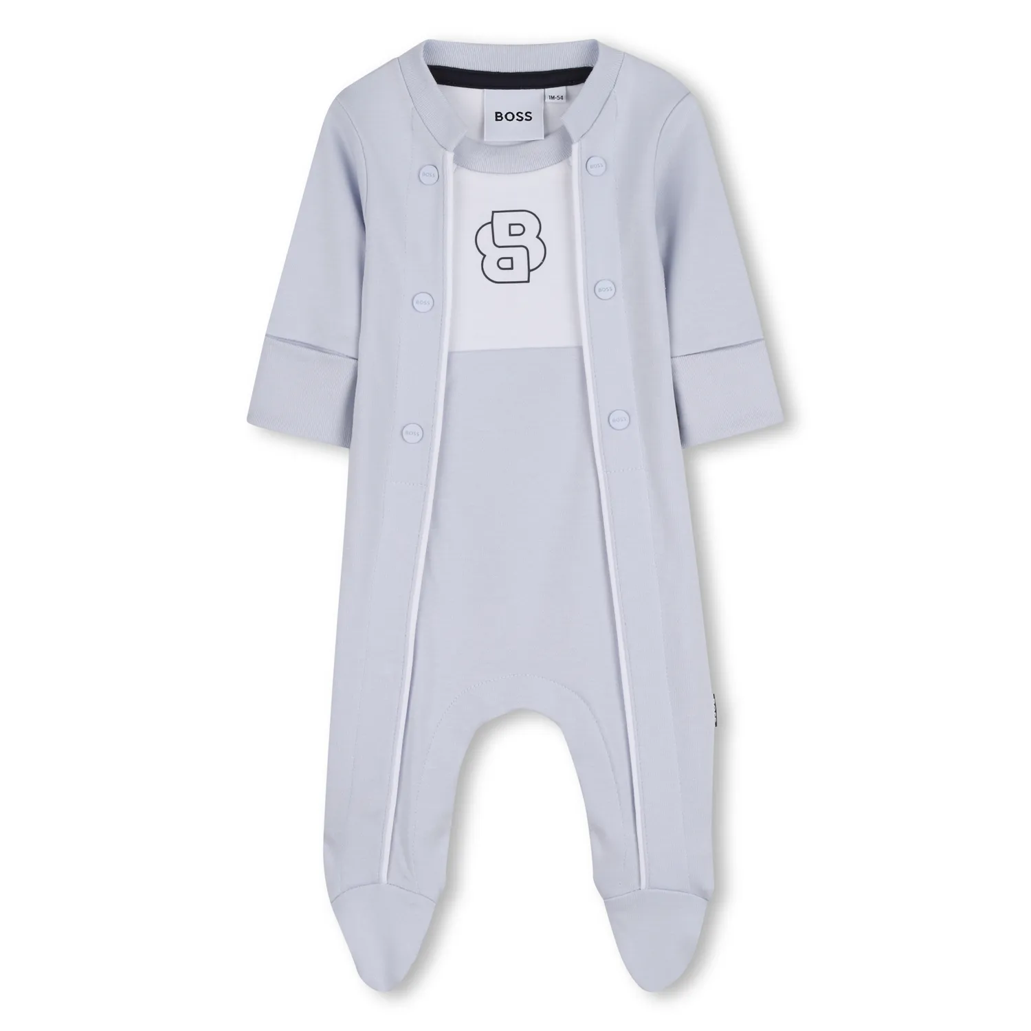 PALE BLUE & WHITE FOOTIE BB LOGO / J53046-771