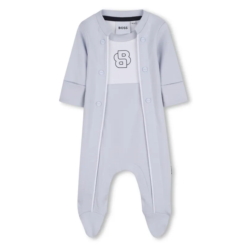 PALE BLUE & WHITE FOOTIE BB LOGO / J53046-771
