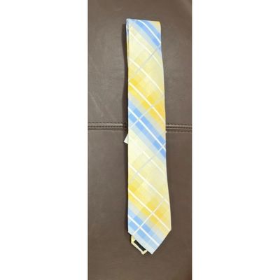 YELLOW TIE BLUE & WHITE DIAGANOL TSTRIPE / TIEATTEZ0035